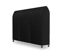DecacnX Clothes Rail Cover 4FT Dustproof Breathable Garment Rail Cover Double Protective Zip for Easy Access, Premium Fabric 120cm Wide for Wardrobe Clothing Rail, Black