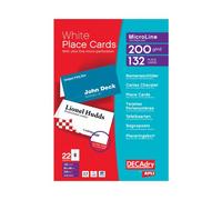 Decadry DECAdry Folding Place Card 85x46mm 6 Per Sheet 200gsm White (Pack 132)