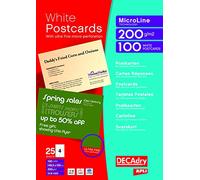 DECAdry White Postcards 200gsm Microperforated 4 per A4 Sheet 148.5x105mm Ref OCB3325 [Pack of 100 Cards]