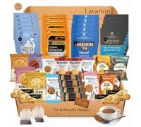 Decaf Tea and Biscuits Gift Hamper - 42 Individually Wrapped Items with Decaffeinated English Tea, Shortbread and Assorted Biscuits - Afternoon Tea Gift Set for Women and Men