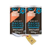 Decaffeinated Instant Coffee Bundle │ Includes: 2x Cafe Direct Machu Picchu Fairtrade Decaf Coffee (100g) Freeze Dried │and 1 x Stainless Little Spoon: Tea Spoon (Coffee Spoon) by Donny & Dev