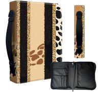 Decahouy Bible Cover Case for 9.5 x 6.7 in Large Print & Study Bibles - Waterproof PU Leather with Zipper, Handle & Pen Holder - Christian Gift for Men & Women,Cow Pattern with Gold Foil