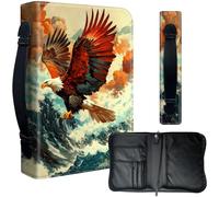Decahouy Bible Cover Case for 9.5 x 6.7 in Large Print & Study Bibles - Waterproof PU Leather with Zipper, Handle & Pen Holder - Christian Gift for Men & Women,Soaring Eagle