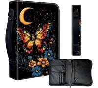 Decahouy Bible Cover Case for 9.5 x 6.7 in Large Print & Study Bibles - Waterproof PU Leather with Zipper, Handle & Pen Holder - Christian Gift for Men & Women,Colorful Butterfly and Floral