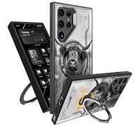 Decahouy Case for Samsung Galaxy S25 Ultra with 360° Magnetic Rotatable Ring Kickstand, Heavy Duty Shockproof Enhance Camera Protection Cover Case for Galaxy S25 Ultra 6.9 inch,Highland Cow Ox Cattle