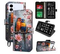 Decahouy for Samsung Galaxy S26 Edge Wallet Case with RFID Blocking, 4 Card Holders, Kickstand, Wrist Strap - Magnetic PU Leather Flip Protective Cover Case for Women & Men,Two Love Rainbow Lorikeets