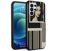 Decahouy for Samsung Galaxy S26 Ultra Phone Case, Lightweight Soft TPU Shockproof Full Body Protective Cover Cases for Galaxy S26 Ultra, Compatible Wireless Charging, Striped Geometric Girl