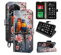Decahouy for TCL 60 NxtPaper 5G Wallet Case with RFID Blocking, 4 Card Holders, Kickstand, Wrist Strap - Magnetic Leather Flip Protective Cover for Women Men,Two Love Rainbow Lorikeets