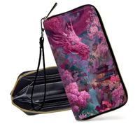 Decahouy Womens Wallet, RFID Blocking Wristlet Wallet for Women, Slim PU Leather Credit Card Holder Purse, Large Capacity Zipper Clutch with Wrist Strap, Ideal Christmas Gifts, Rainbow Spiral Maze