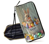 Decahouy Womens Wallet, RFID Blocking Wristlet Wallet for Women, Slim PU Leather Credit Card Holder Purse, Large Capacity Zipper Clutch with Wrist Strap, Ideal Christmas Gifts, Hummingbird and Daisy