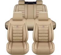 DECAIK Car Seat Covers Full Set for Dodge Avenger Caliber Challenger Charger Durango Journey RAM Spirit Stratus Viper, Breathable Front & Rear Seat Covers, PU Leather Seat Protector for 5 Seater