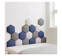 DECAKE 17 Pack Upholstered Wall Panels, Hexagon Self-Adhesive Nursery Decor Padded, 3D Anti-collision Stickers Mounted Headboard Padding (Color : A, Size 150x87cm)