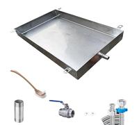 DECAKE 304 Stainless Steel Air Conditioner, Water Tray, Tray with Drain Hole and Hose, Window AC Condensing Unit(60x40x4cm/24x16x1.6in)