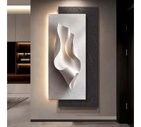 DECAKE 3D Vision Wall Art Decor with Led Light Creative Sandstone Painting，Plug-in Power Supply，for Home, Restaurant, Hotel(B,100 * 50CM)