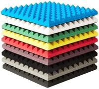 DECAKE Acoustic Foam Panel 50x50x5cm Acoustic Foam Tiles Panels Sound proofing Foam Sound Isolation Pads Pyramid for Audio Studio Room 10 pieces(Color:blue) (null Black)