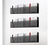 DECAKE Acrylic Floating Bookshelves Wall Mounted Bookshelf, Clear Invisible Book Display Stroage Stand for Office Kids Bedroom Hanging Magazine Organizer Rack