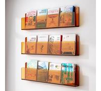 DECAKE Acrylic Floating Bookshelves Wall Mounted Bookshelf, Clear Invisible Book Display Stroage Stand for Office Kids Bedroom Hanging Magazine Organizer Rack