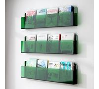 DECAKE Acrylic Floating Bookshelves Wall Mounted Bookshelf, Clear Invisible Book Display Stroage Stand for Office Kids Bedroom Hanging Magazine Organizer Rack