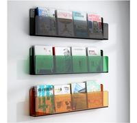 DECAKE Acrylic Floating Bookshelves Wall Mounted Bookshelf, Clear Invisible Book Display Stroage Stand for Office Kids Bedroom Hanging Magazine Organizer Rack