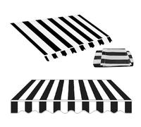 DECAKE Adjustable Awning Fabric Replacement for Terrace UV Protection Sunshade Custom Sizes: 2.4m 3.6m 4x2m Black Outdoor Sun Screen