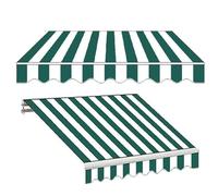 DECAKE Adjustable Retractable Awning Fabric Cover Custom Replacement for 2.4m 3m 3.6m 4.9m Green Top (3 x 2.5m) - Weather Resistant UV Protection