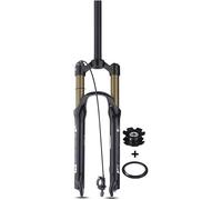 DECAKE Bike Suspension Fork 26/27.5/29inch Mountain Bikes Front Fork 1-1/8" Straight/tapered Air Fork Travel 100mm Disc Brake Bike Fork 9 * 100mm Quick Release Manual/Remote(Gold-Straight