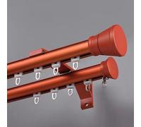 DECAKE Double Curtain Track, Wall Mounted Bay Window Pole Rod, Complete Kit with Brackets & Rings, Silent Aluminum Alloy Rail for Living Room Bedroom