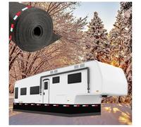DECAKE Easy Installation Rv Skirting, 32in High Insulated Mobile Home Skirt, Polyester Fiber with Tightly Stainless Steel Plates, 49ft/15m Length Wheel Cover for Travel Trailer 5th Wheels