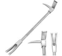 DECAKE Halligan Bar Tool, Forged Steel Heavy Duty Nail Puller with 3-in-1 Axe Head Spike Fork - Multifunctional Demolition Crowbar for Rescue & Work 910mm