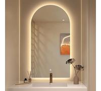 DECAKE LED Bathroom Mirror, Light Up Wall Mounted Vanity Dimmable with 3 Color Settings, Smart Arch Design for Modern Bathrooms