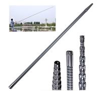 DECAKE Lightweight Sturdy Telescoping Pole, 9.8-32.8 ft Long Telescopic Extension Pole, Multi-Purpose Extendable Pole with Standard 8mm universal screw hole(Silver,8.0M/26.2ft)