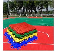 DECAKE Modular Interlocking Floor Tiles 25x25cm Modular Interlocking Floor Tiles, Outdoor Basketball Playground Playground Court Flooring, Weatherproof Easy To Clean (7m2/112PCS Green)