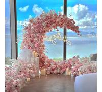 DECAKE Moon Crescent Wedding Arch,Gold Metal Crescent Moon Wedding Arch Stand,Curved Flower Balloon Frame,for Wedding Birthday Party Anniversary Decor(6ft(1.8m))