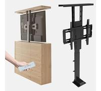 DECAKE Motorised TV Bracket, Telescopic Lift Stand, Manual 360° Rotation Electric Bracket, Hidden TV Lift System for Seamless Cabinet Integration