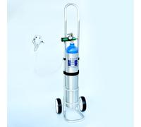 DECAKE Oxygen Cylinder Rack Single Cylinder Oxygen Cart Small Size, Oxygen Cylinder Cart for Oxygen Tank, Aluminum Alloy Oxygen Tank Rack Trolley, 4 Adjustable Heights(Diameter 16.8cm(6 5/8"))