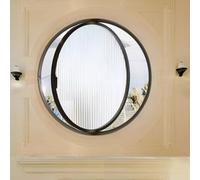 DECAKE Rotating Window with Metal Handle, Attic Kitchen Garage Ventilation As Replacement, Aluminum Alloy Frame 360° Center Around Round Window,Black 1,40cm/15.7in