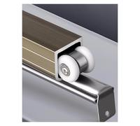 DECAKE Sliding Barn Door Closet Hardware Track Kit Aluminium System, 2m 3m 150 210 cm Long Heavy Duty Commercial Hanging Rail for Pocket Door/Bypass Doors, Custom Size(Champagne,Length-1.7m)