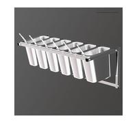 DECAKE Spice Rack Set, Wall-Mounted Stainless Steel Condiment Organizer Shelf for Kitchen Buffet and Restaurant, Ideal Seasoning Food Containers