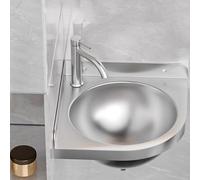 DECAKE Stainless Steel Corner Bathroom Sink, Wall Mounted Vanity Triangle Basin with Faucet & Waste Drain Kit, for Garage, Laundry/Utility Room, Restaurant, Kitchen,Silver 2,32x32x17.5cm