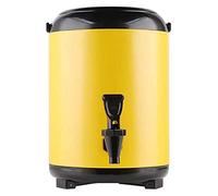 DECAKE Stainless Steel Hot And Cold Water Dispenser Urn Boiler,Large Capacity Sealing Teapot With Faucet For Catering,Office,Hotels (Yellow 10L)