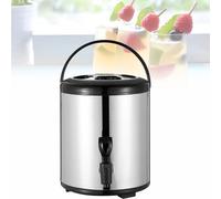 DECAKE Stainless Steel Insulated Catering Urn, 10L Beverage Dispenser with Cover and Spigot for Hot Water and Milk Tea
