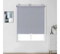 DECAKE Suction Cup Blackout Windows Shades, Retractable Sunscreen Roller Blinds, 40/50/60/70/90/110/120/150cm, No-Drill Curtains, Lightweight Insulated Blinds,Grey-145x150cm/57x59in