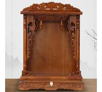 DECAKE Wall mounted solid wood personal shrine altarm,chinese cabinet pedestal offering table,buddhist prayer altar cabinet,buddha shelf niche,With pull-out storage panel,Wall-mounted(B,7
