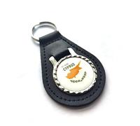 decal arts Cyprus National Flag Keyring Country leather Key Chain Patriotic Pendant Keychain for Men Women novelty gift present