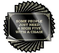 Decal Backyard Decor Durable Vinyl - Some People Just Need A High Five with A Chair Wall for Truck Use(6X9CM)