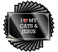 Decal Case Scratch Resistant Decals, Encouraging Matte Print for Phone Case Alcohol | Bath Decor Uv Proof Pack I Love My Cats & Jesus(12X18CM)