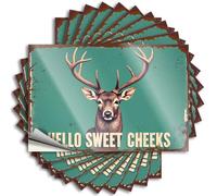 Decal Cheap, Summer Water Rustic Deer Greeting: Hello Sweet Cheeks | Cool Decor(12X18CM)