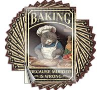 Decal Cover Scratch Resistant Decals, Western Bathroom Matte Print for Phone Case Layered | Pool Decor Uv Proof Pack Cat Baking Because Murder is Wrong(6X9CM)