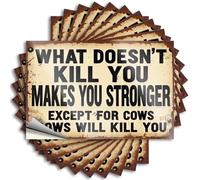Decal Home Antimicrobial Coastal Case What Doesn't Kill You Makes You Stronger, Except for Cows - Scratch Resistant Stickers(8X12CM)