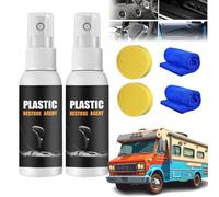 Decal Restore Agent, Decal Restore Agent for RVs, Decal Restorer and Protectant, Plastic Parts Refurbish Agent, Plastic Leather Restorer for Cars, Perfect for RV Car Dashboard Seats (2pcs-100ml)